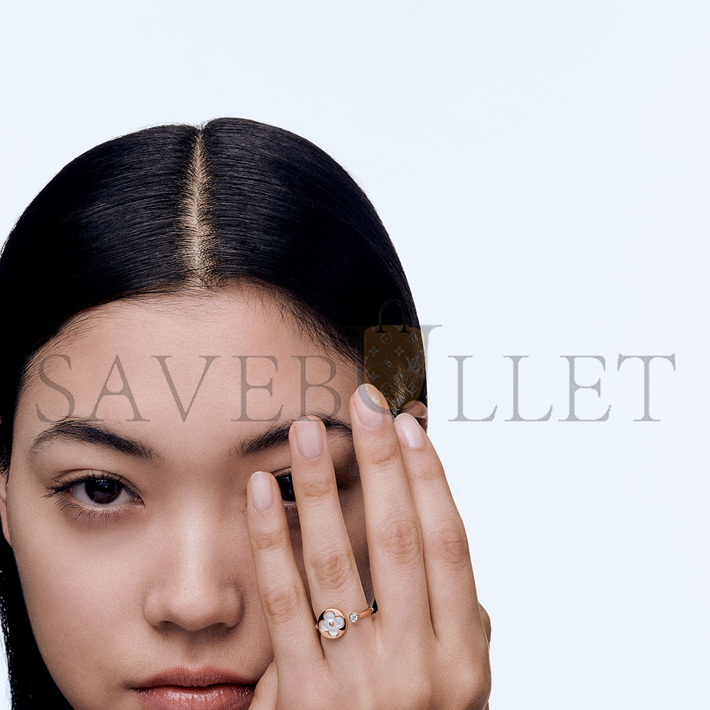 l**is V*t*n colour blossom mini sun ring, pink gold, white mother-of-pearl and diamond q9l68f